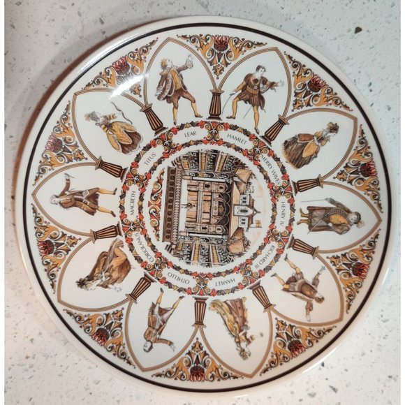 Vtg Wedgwood Etruria Shakespeare Characters All The World's A Stage Plate 10" - Picture 1 of 7